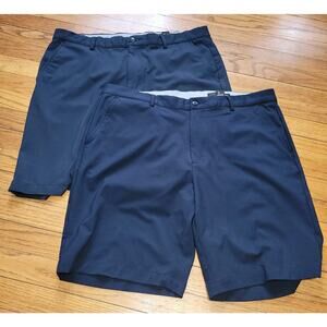 2 Greg Norman Golf Shorts Mens 38 Performance Navy Blue Golfing Active Outdoors